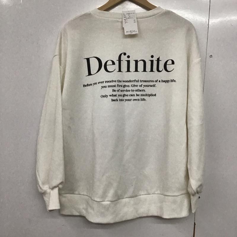 サマンサモスモス Samansa Mos2 トレーナー 長袖 長袖トレーナー スウェット クルーネック プルオーバー FREE ロゴ、文字 白 / ホワイト /  レディース USED 古着 中古 10142505