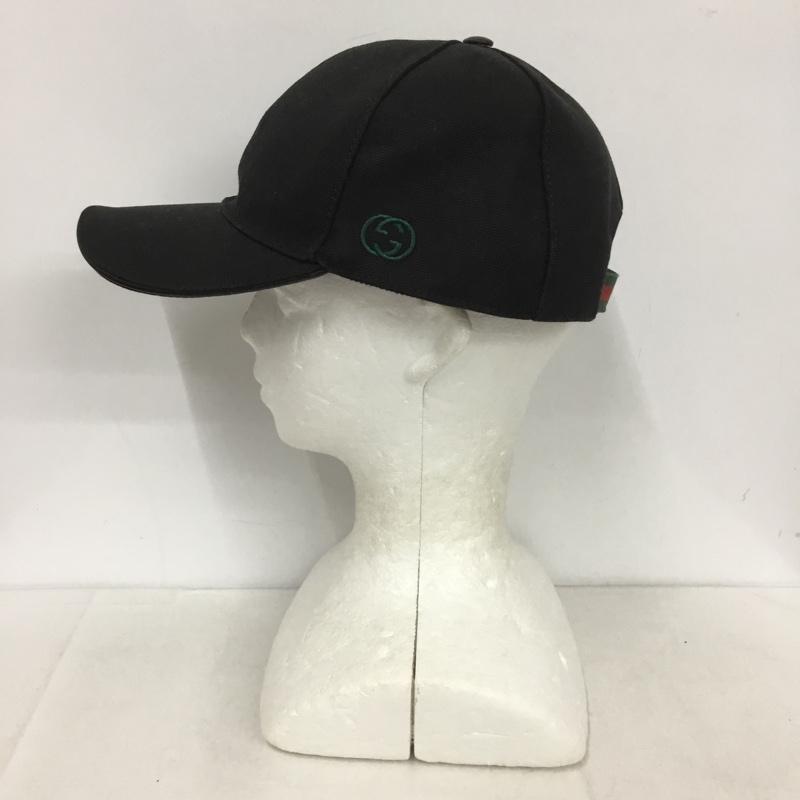 グッチ GUCCI 帽子 キャップ インターロッキングG コットン ワンポイント 黒 / ブラック /  メンズ USED 古着 中古 10142837