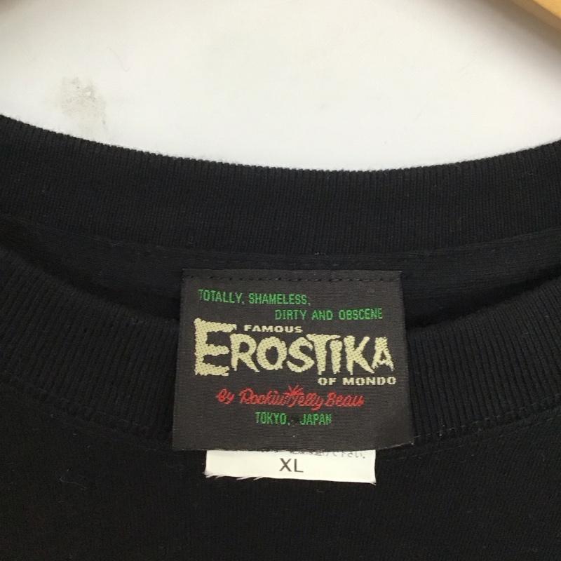エロスティカ EROSTiKA Tシャツ 半袖 ロゴ XL プリント 黒 / ブラック /  メンズ USED 古着 中古 10123393