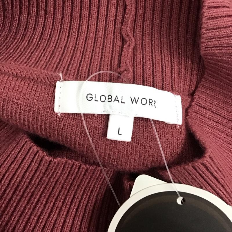 グローバルワーク GLOBAL WORK ニット、セーター 長袖 GW622504AD メルティスタンドスリットプルオーバー タグ付き L 無地 紫 / パープル /  レディース USED 古着 中古 10122070