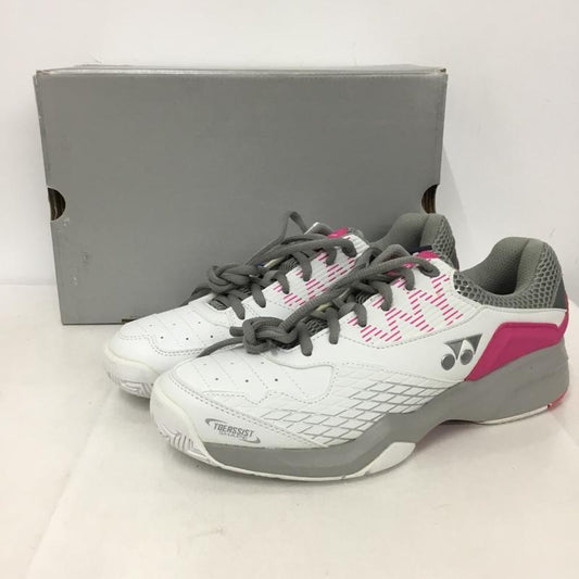 ヨネックス YONEX スニーカー スニーカー SHT103 テニスシューズ パワークッション103 箱有 25cm 25.0cm ロゴ、文字 白 / ホワイト / X 灰 / グレー / X 桃 / ピンク /  レディース USED 古着 中古 10147963