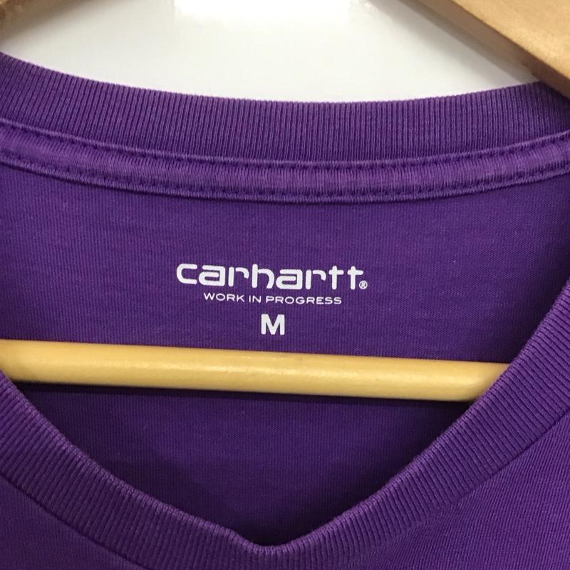 カーハート Carhartt Tシャツ 半袖 半袖カットソー プリントTシャツ クルーネックカットソー M ロゴ、文字 紫 / パープル /  メンズ USED 古着 中古 10148313
