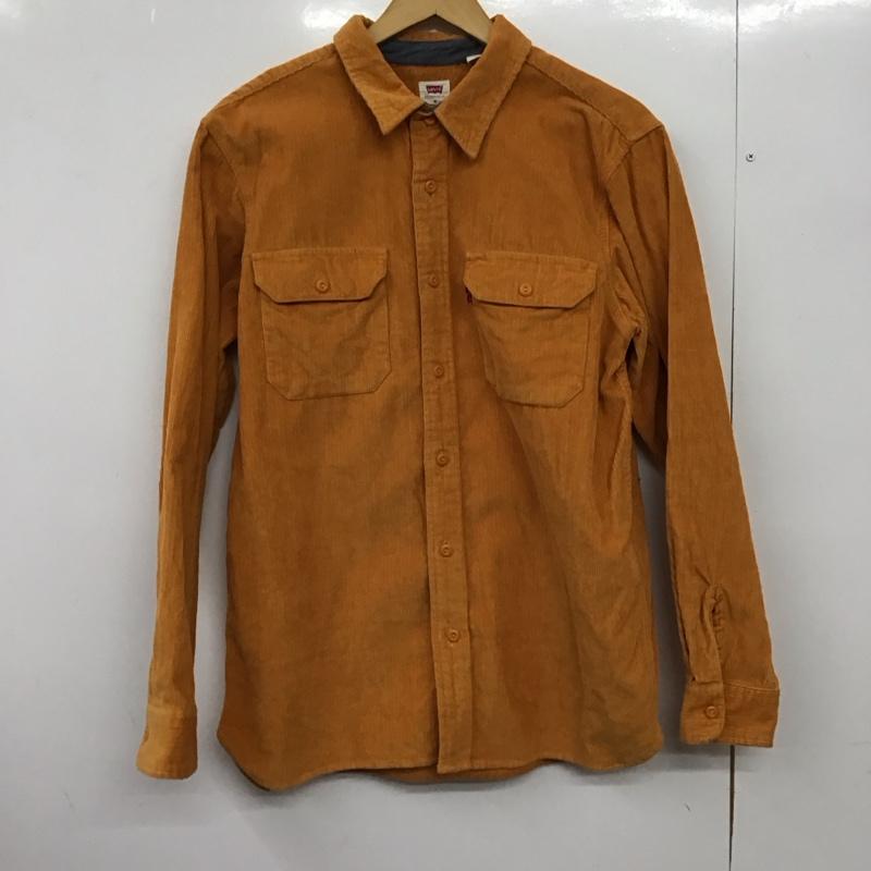 リーバイス Levi s シャツ、ブラウス 長袖 長袖シャツ コーデュロイシャツ カジュアルシャツ M ロゴ、文字 橙 / オレンジ /  メンズ USED 古着 中古 10149579