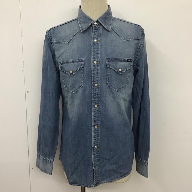 リプレイ REPLAY シャツ、ブラウス 長袖 長袖シャツ カラーシャツ ポケットシャツ デニムシャツ M 無地 インディゴ / インディゴ /  メンズ USED 古着 中古 10111745