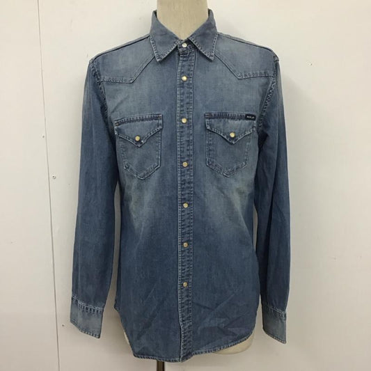 リプレイ REPLAY シャツ、ブラウス 長袖 長袖シャツ カラーシャツ ポケットシャツ デニムシャツ M 無地 インディゴ / インディゴ /  メンズ USED 古着 中古 10111745