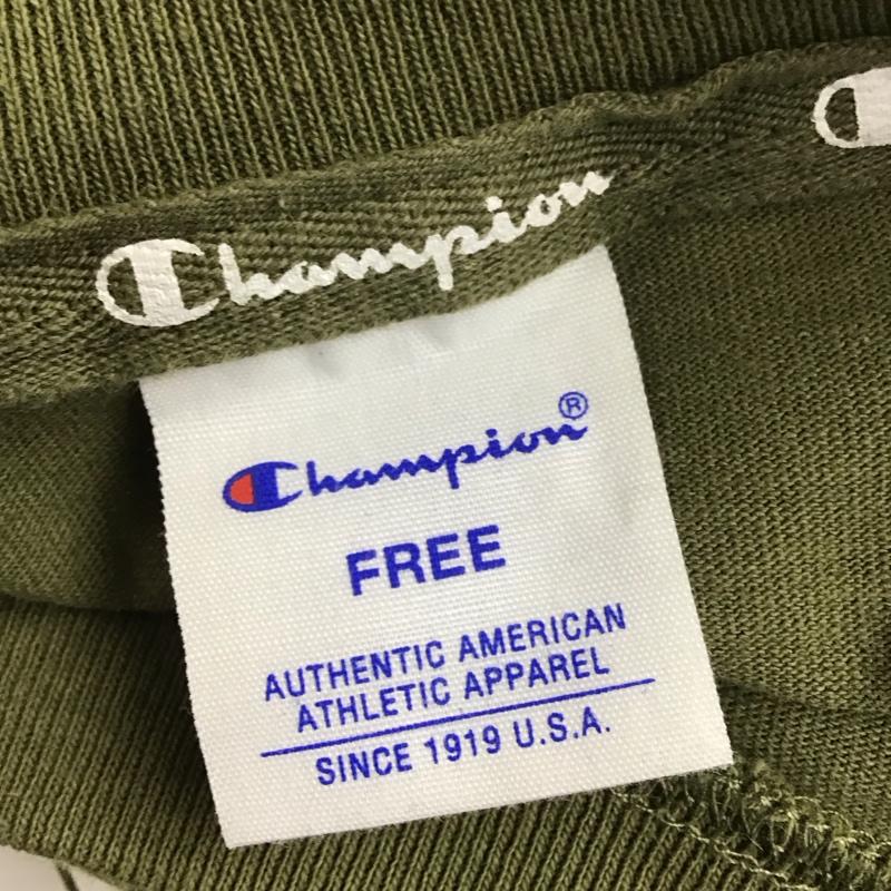 チャンピオン Champion ワンピース ひざ丈スカート CWSP30C Tシャツワンピース カットソー FREE ロゴ、文字 カーキ / カーキ /  レディース USED 古着 中古 10113810