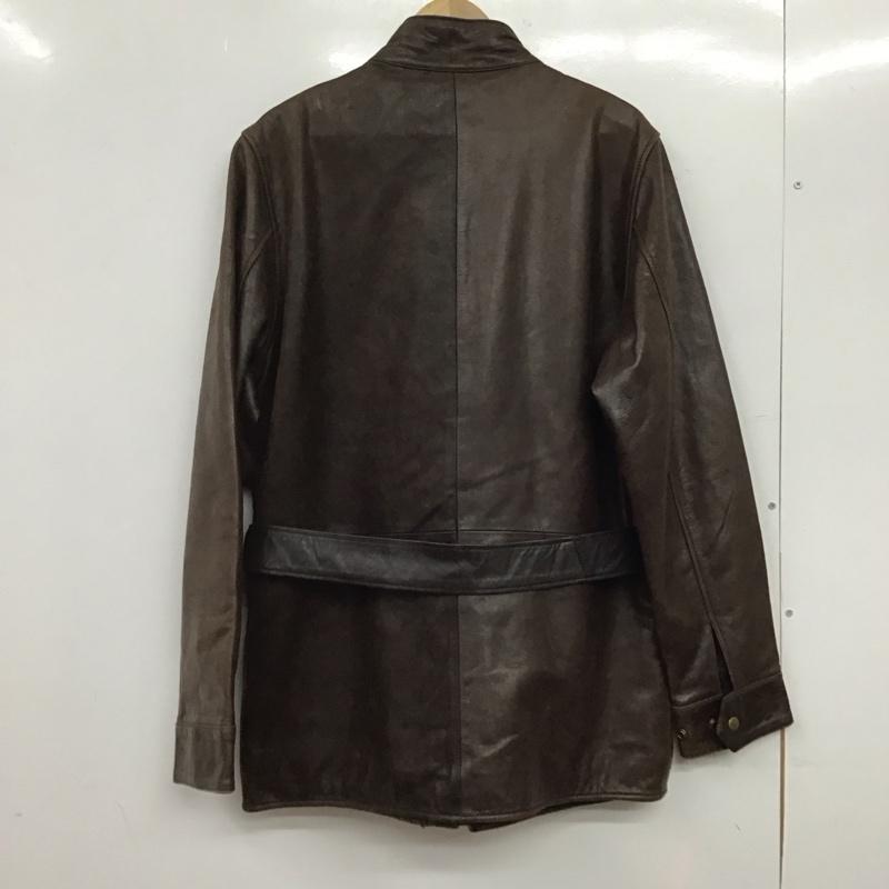 古着 USED ジャケット、上着 ジャケット、ブレザー レザージャケット ジップアップジャケット アウター 無地 茶 / ブラウン /  メンズ USED 古着 中古 10144807