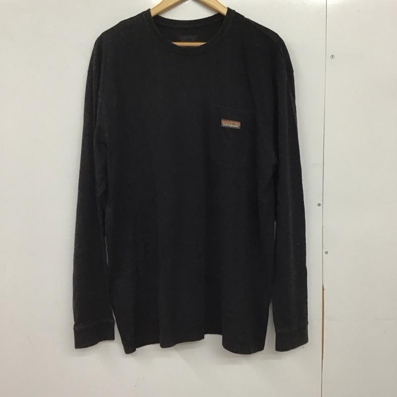 パタゴニア patagonia カットソー 長袖 長袖 L ロゴ、文字 ダークグレー / ダークグレー /  メンズ USED 古着 中古 10151161