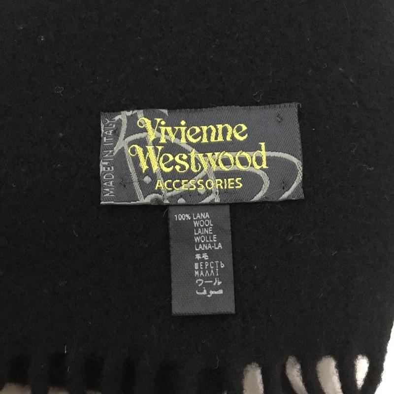 ヴィヴィアンウエストウッド Vivienne Westwood マフラー マフラー ウール フリンジ オーブ ロゴ、文字 黒 / ブラック /  メンズ USED 古着 中古 10144354
