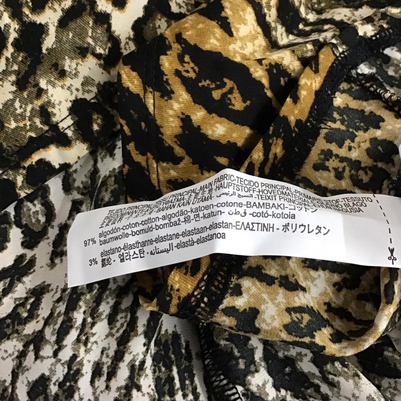 ザラ ZARA ワンピース ひざ丈スカート S 無地 X ヒョウ柄・レオパード柄 黒 / ブラック /  レディース USED 古着 中古 10130395