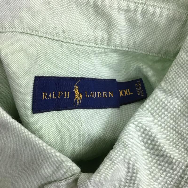 ラルフローレン RALPHLAUREN シャツ、ブラウス 長袖 ボタンダウン コットン XXL ワンポイント 薄緑 / ライトグリーン /  メンズ USED 古着 中古 10112936