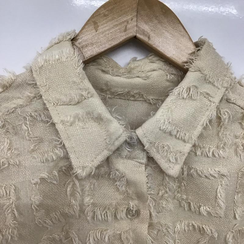 古着 USED シャツ、ブラウス 長袖 AA5744-TP ANDSEARCH M 無地 アイボリー / アイボリー /  レディース USED 古着 中古 10142011