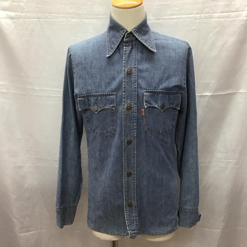 リーバイス Levi s シャツ、ブラウス 長袖 70s　オレンジタブ　デニムシャツ　長袖シャツ S 無地 インディゴ / インディゴ /  メンズ USED 古着 中古 10116189
