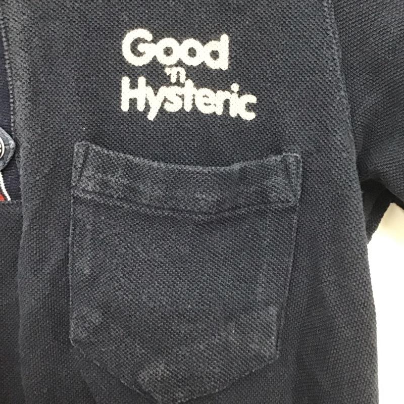 ヒステリックグラマー HYSTERIC GLAMOUR ポロシャツ 半袖 2CH-3910 胸ポケット FREE ロゴ、文字 紺 / ネイビー /  レディース USED 古着 中古 10133561