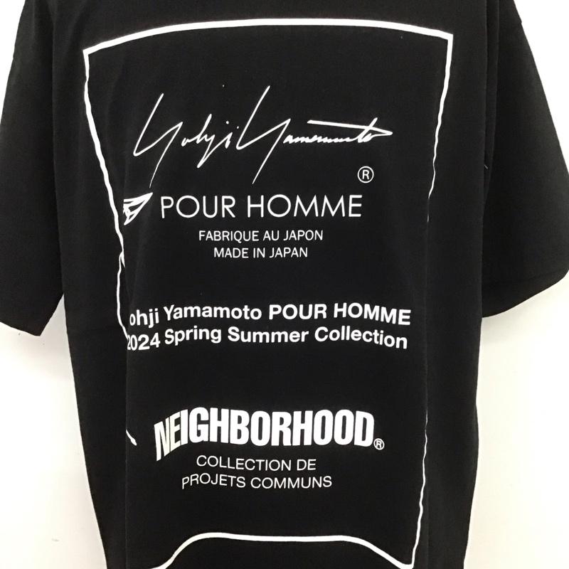 ネイバーフッド NEIGHBORHOOD Tシャツ 半袖 hs-t80-285 ネイバーフッドxヨウジヤマモトプリントショートスリーブTシャツ コラボ L ロゴ、文字 黒 / ブラック /  メンズ USED 古着 中古 10106830