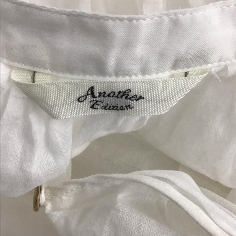 アナザーエディション Another Edition ワンピース ロングスカート シャツロングワンピース 半袖ワンピース ノーカラーワンピース フレアスカート 無地 白 / ホワイト /  レディース USED 古着 中古 10107727
