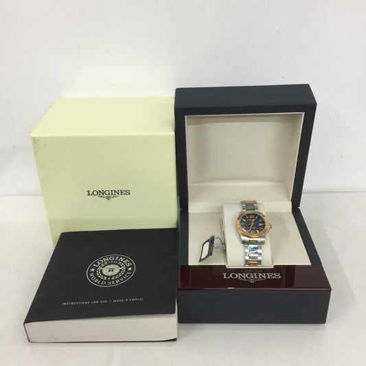 ロンジン LONGINES 腕時計 アナログ（自動巻き） L32765567 箱有 Conquest ロゴ、文字 銀 / シルバー / X 金 / ゴールド / X 黒 / ブラック /  レディース USED 古着 中古 10134952