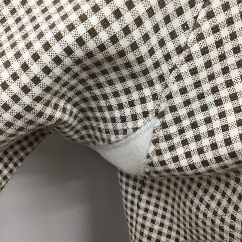 ステューシー STUSSY パーカー 長袖 ジップパーカー M チェック X ロゴ、文字 白 / ホワイト / X 茶 / ブラウン /  メンズ USED 古着 中古 10120536