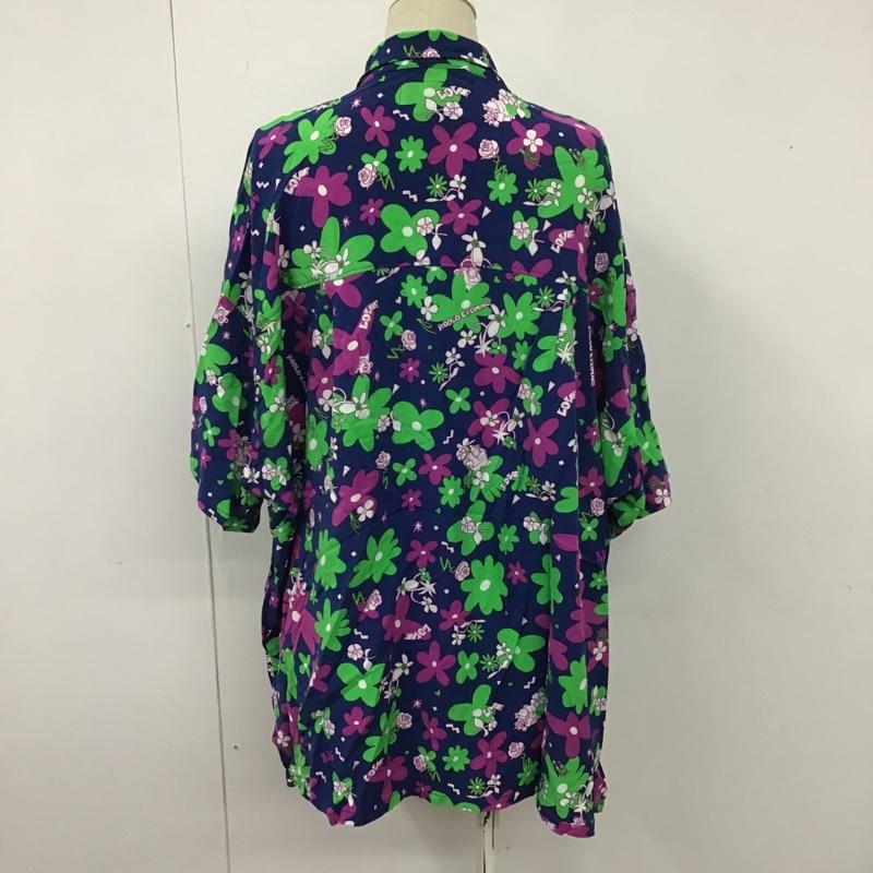 ロデオクラウンズ Rodeo Crowns シャツ、ブラウス 半袖 420fsa01-042m MATTFLOWERシャツ 半袖シャツ アロハシャツ プリントシャツ FREE プリント 紺 / ネイビー /  レディース USED 古着 中古 10105922
