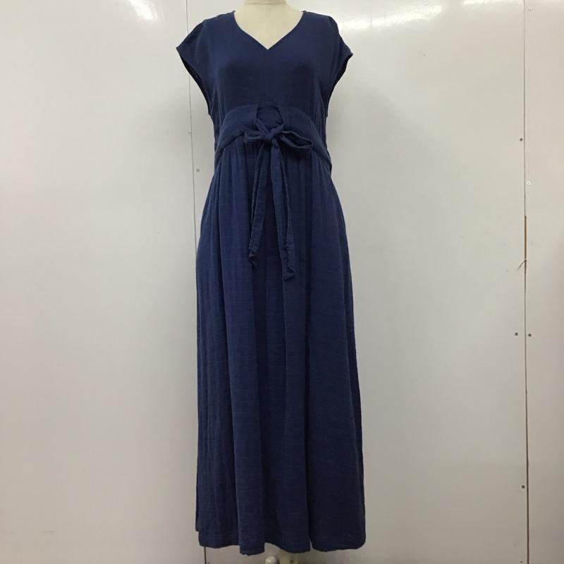 マウジー MOUSSY ワンピース ロングスカート 010CAS30-5950 Wガーゼ フレンチスリーブ FREE 無地 青 / ブルー /  レディース USED 古着 中古 10116479