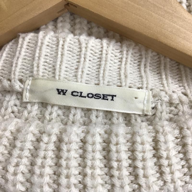 ダブルクローゼット w closet ニット、セーター 長袖 327430 ドッキング レイヤード風 FREE 無地 白 / ホワイト / X アイボリー / アイボリー /  レディース USED 古着 中古 10119581