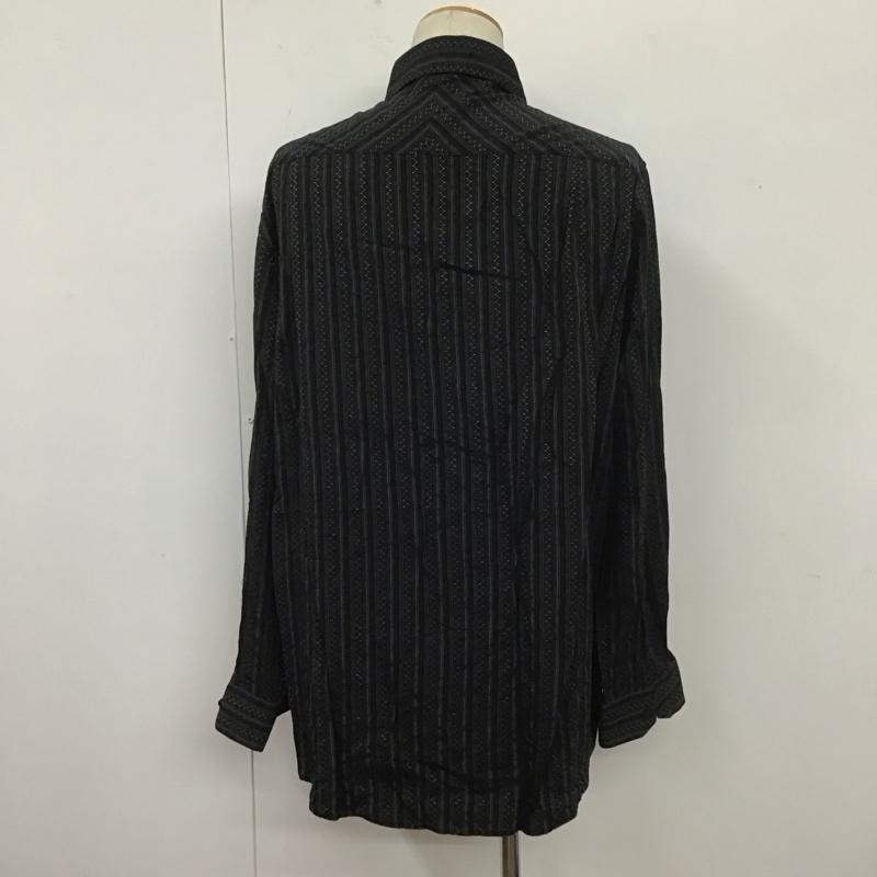 古着 USED シャツ、ブラウス 長袖 claiborne XL ストライプ 黒 / ブラック / X カーキ / カーキ /  メンズ USED 古着 中古 10107665