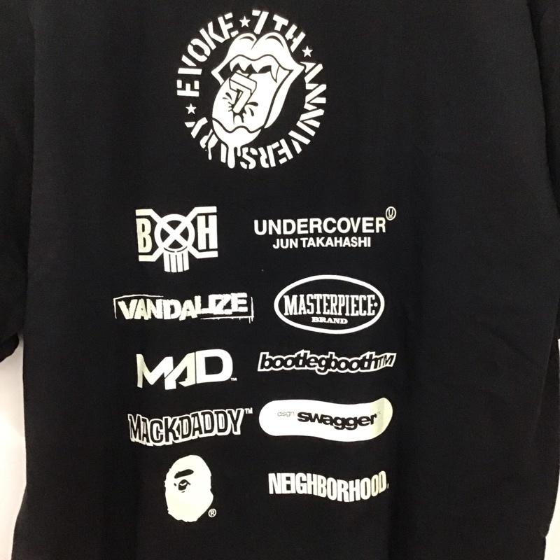 イウ゛ォーク EVOKE Tシャツ 半袖 7th anniversary s/tee 半袖カットソー プリントTシャツ L プリント 黒 / ブラック /  メンズ USED 古着 中古 10134053