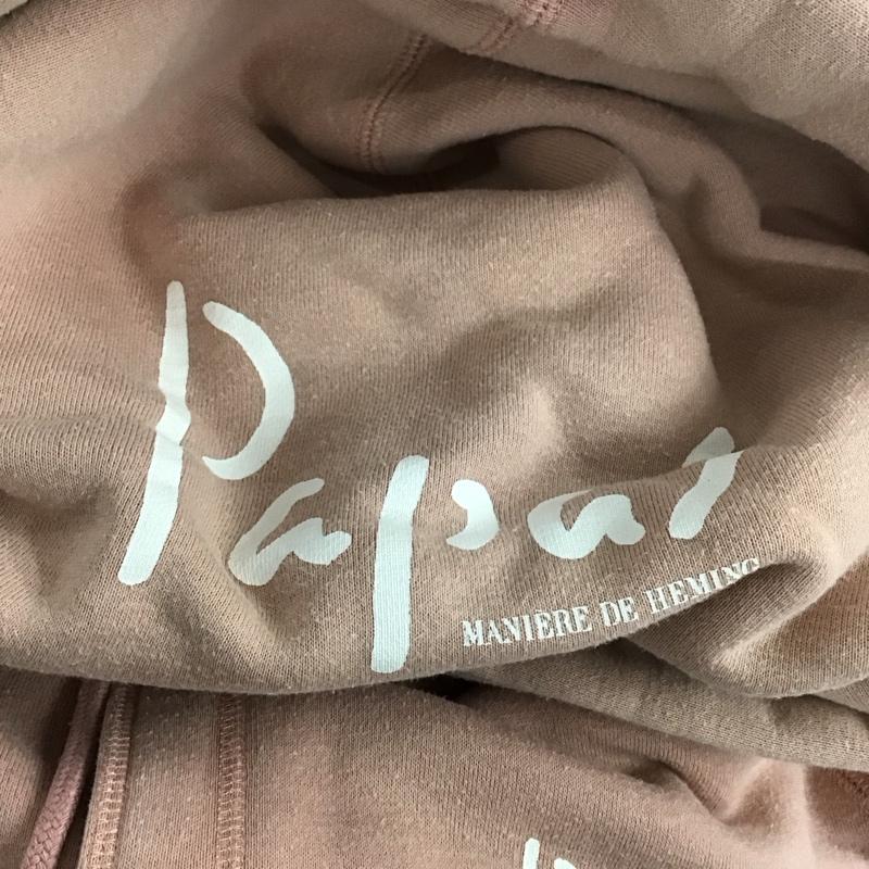 パパス PAPAS パーカー 長袖 L ロゴ、文字 桃 / ピンク /  メンズ USED 古着 中古 10123501