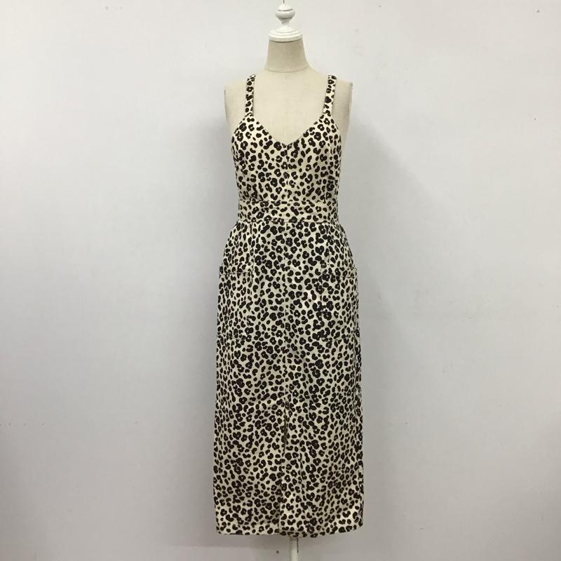スライ SLY ワンピース ロングスカート 030DSZ33-2120 MINUTE LEO 2WAY JUMPER SK 0 ヒョウ柄・レオパード柄 アイボリー / アイボリー / X 黒 / ブラック /  レディース USED 古着 中古 10114652