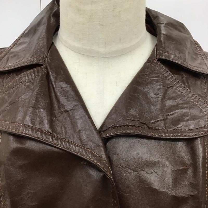 古着 USED ジャケット、上着 レザージャケット ロング丈 無地 茶 / ブラウン /  メンズ USED 古着 中古 10118342