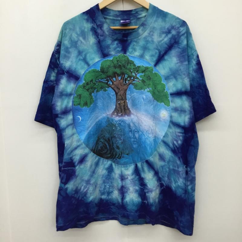 ＵＳフルギ US古着 Tシャツ 半袖 XL プリント X 総柄 青 / ブルー /  メンズ USED 古着 中古 10133843