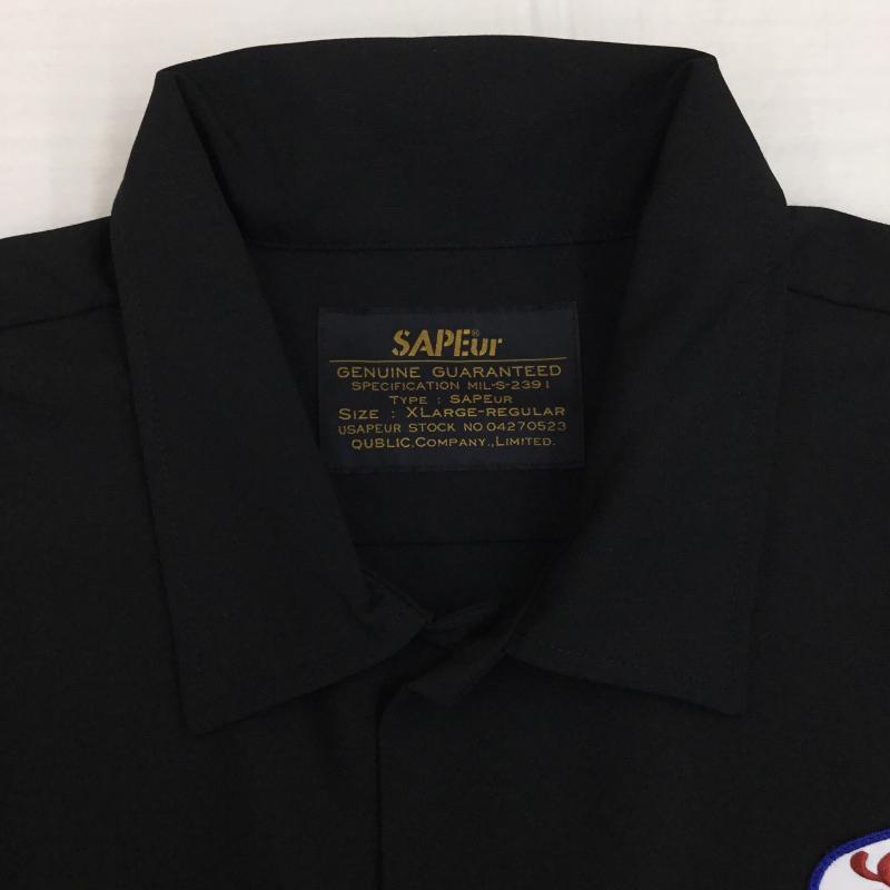 サプール SAPEur シャツ、ブラウス 半袖 XL ロゴ、文字 黒 / ブラック /  メンズ USED 古着 中古 10145798