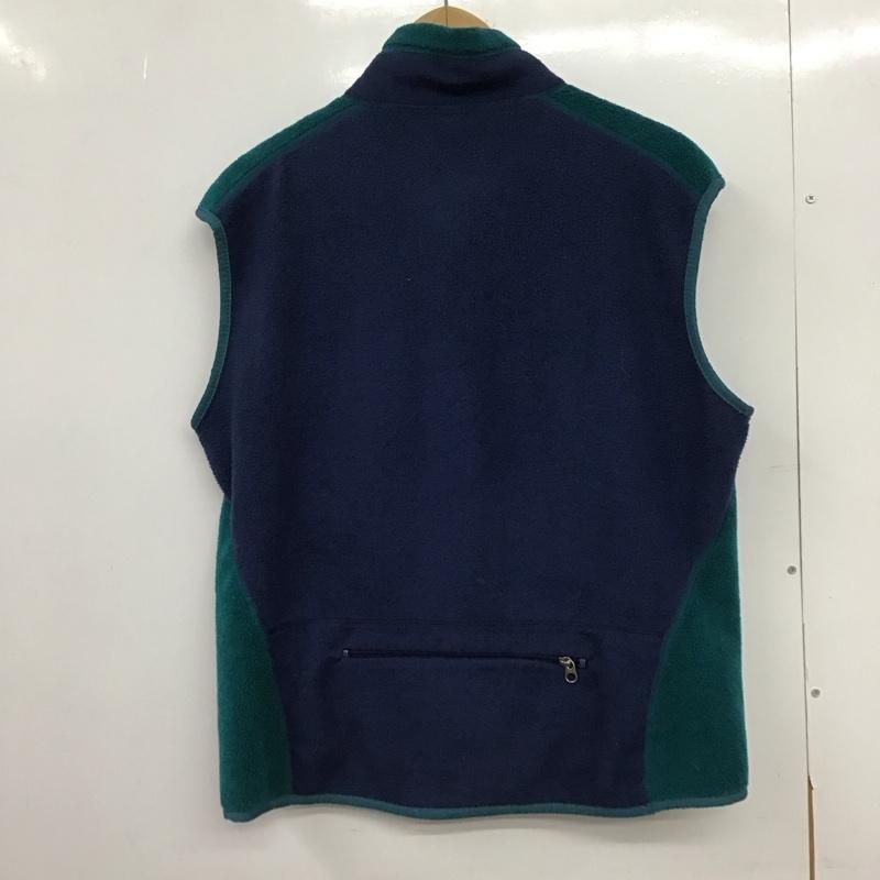 パタゴニア patagonia ベスト ベスト ジップアップベスト フリースベスト ノースリーブ スタンドカラー L ロゴ、文字 緑 / グリーン /  メンズ USED 古着 中古 10149596
