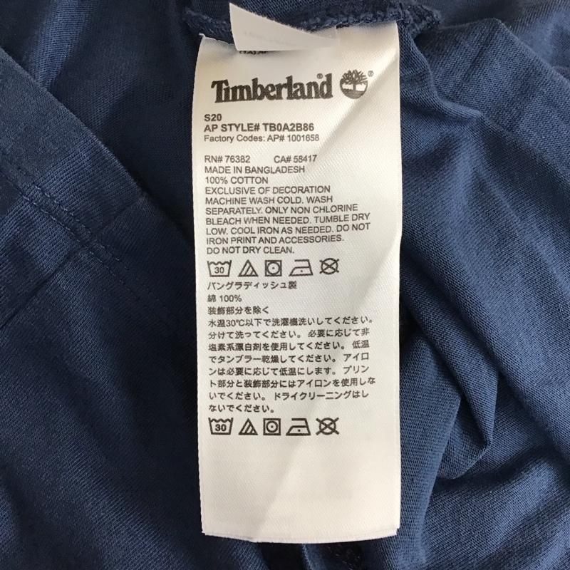 ティンバーランド Timberland Tシャツ 半袖 半袖カットソー プリントTシャツ クルーネックカットソー XL ロゴ、文字 紺 / ネイビー /  メンズ USED 古着 中古 10115290