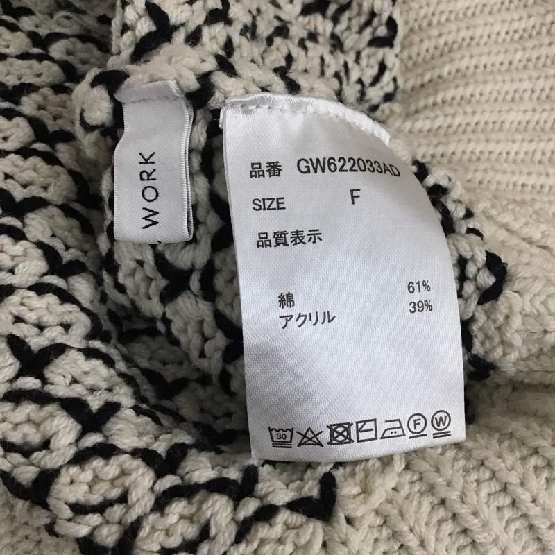 グローバルワーク GLOBAL WORK カーディガン 長袖 GW622033AD クルーネック FREE  黒 / ブラック / X アイボリー / アイボリー /  レディース USED 古着 中古 10118817