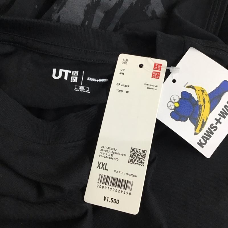 ユニクロ UNIQLO Tシャツ 半袖 341-476352 KAWS+Warhol 半袖カットソー プリントTシャツ XXL プリント 黒 / ブラック /  メンズ USED 古着 中古 10117283