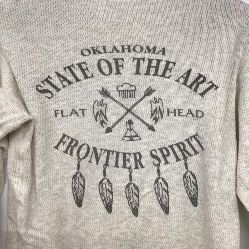 フラットヘッド FLATHEAD カットソー 長袖 長袖カットソー 無地カットソー クルーネック ワッフル 38 ロゴ、文字 灰 / グレー /  メンズ USED 古着 中古 10148085