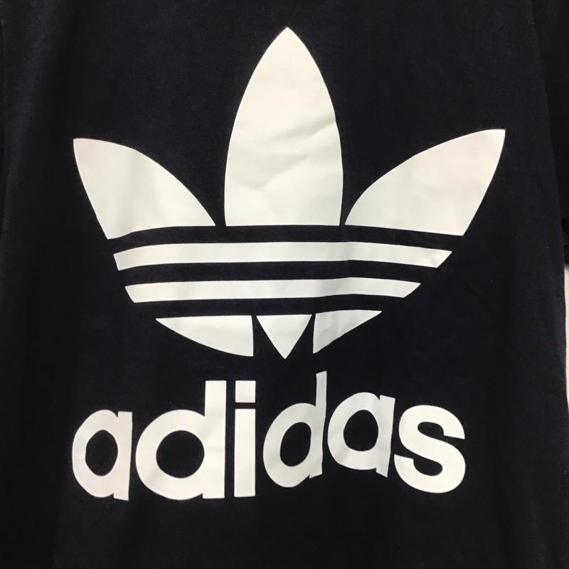 アディダス adidas Tシャツ 半袖 br9819 ビックシルエットTシャツ プリントTシャツ L ロゴ、文字 紺 / ネイビー /  レディース USED 古着 中古 10144795