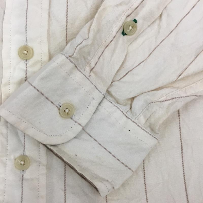 トミーヒルフィガー TOMMY HILFIGER シャツ、ブラウス 長袖 ボタンダウン ストライプ XL ワンポイント ベージュ / ベージュ /  メンズ USED 古着 中古 10116091