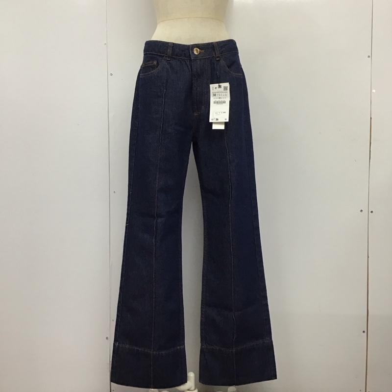 ザラ ZARA パンツ デニム、ジーンズ 4406 059 405 ワイドパンツ タグ付き 無地 インディゴ / インディゴ /  レディース USED 古着 中古 10109486
