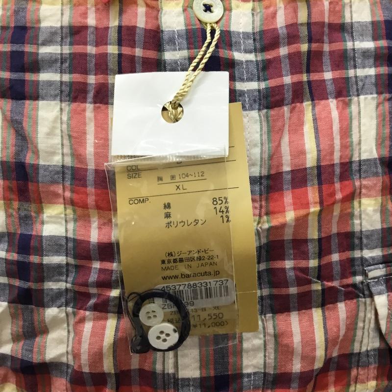 バラクータ BARACUTA シャツ、ブラウス 半袖 ZBP443 タグ付き ハーフボタン XL チェック マルチカラー / マルチカラー /  メンズ USED 古着 中古 10111340