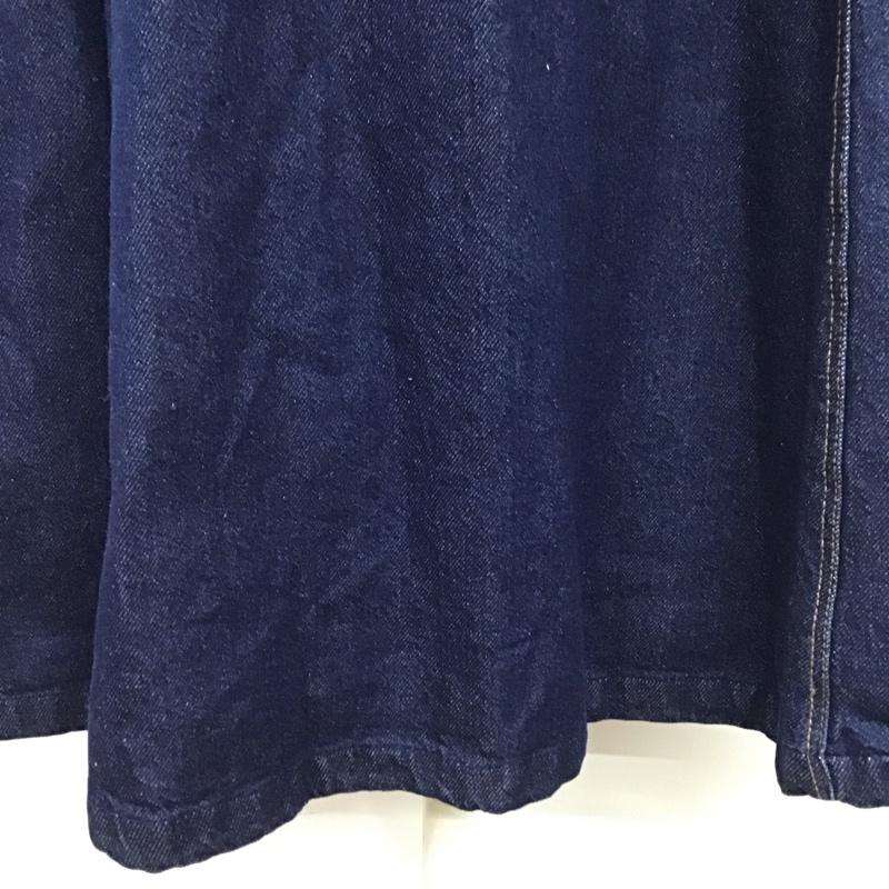 ザラ ZARA ワンピース ロングスカート デニムワンピース 半袖ワンピース フレアワンピース ミニワンピース XS 無地 インディゴ / インディゴ /  レディース USED 古着 中古 10123921