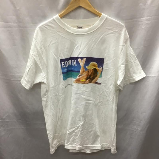 エドウィン EDWIN Tシャツ 半袖 ET8027 フォトプリントT L プリント 白 / ホワイト /  メンズ USED 古着 中古 10117791