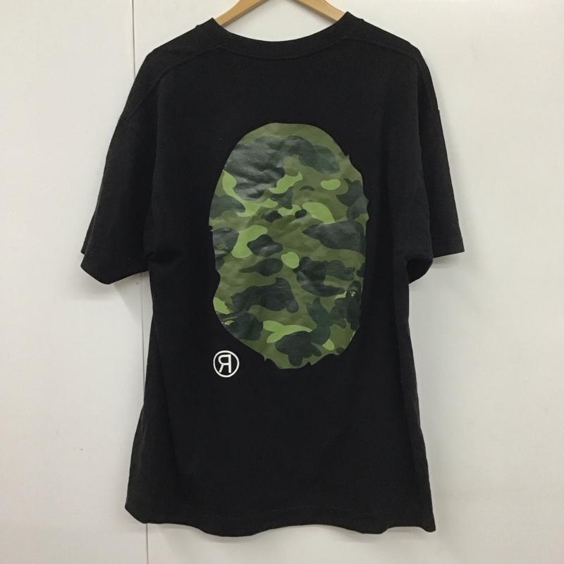 アベイシングエイプ A BATHING APE Tシャツ 半袖 半袖カットソー プリントTシャツ クルーネックカットソー XL プリント 黒 / ブラック /  メンズ USED 古着 中古 10131405