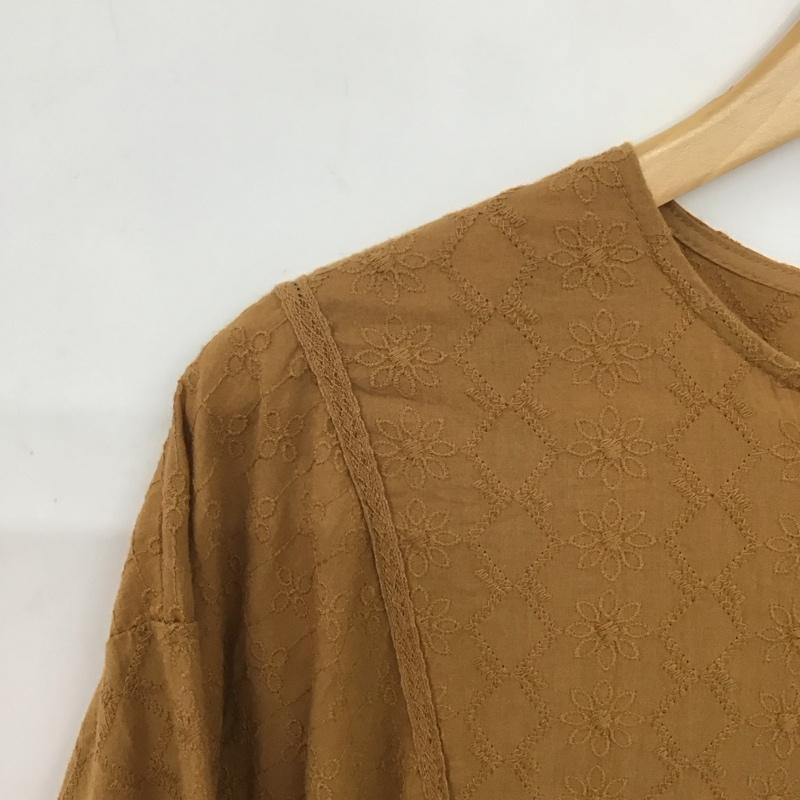 サマンサモスモス Samansa Mos2 ワンピース ロングスカート 長袖シャツワンピース ロングワンピース フレアスカート FREE 総柄 茶 / ブラウン /  レディース USED 古着 中古 10141997