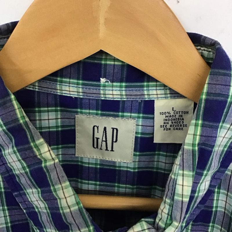 ギャップ GAP シャツ、ブラウス 半袖 半袖シャツ チェックシャツ ボタンダウンシャツ L チェック マルチカラー / マルチカラー /  メンズ USED 古着 中古 10129240