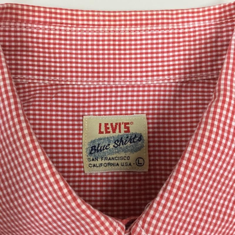 リーバイス Levi s シャツ、ブラウス 半袖 半袖シャツ カラーシャツ 半袖カットソー チェックシャツ L チェック 赤 / レッド / X 白 / ホワイト /  メンズ USED 古着 中古 10115819