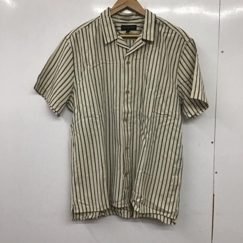 バナナリパブリック BANANA REPUBLIC シャツ、ブラウス 半袖 半袖シャツ プリントシャツ カジュアルシャツ L ストライプ ベージュ / ベージュ /  メンズ USED 古着 中古 10140143