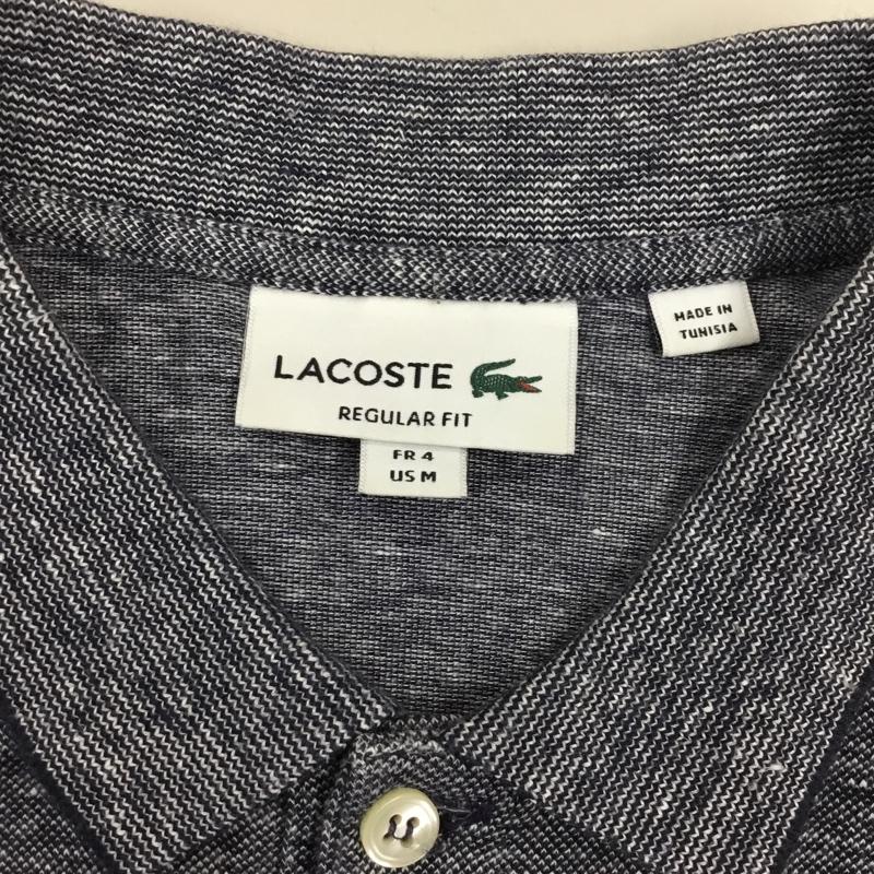 ラコステ LACOSTE ポロシャツ 半袖 半袖ポロシャツ カラーシャツ 半袖カットソー 4 ロゴ、文字 灰 / グレー /  メンズ USED 古着 中古 10121799