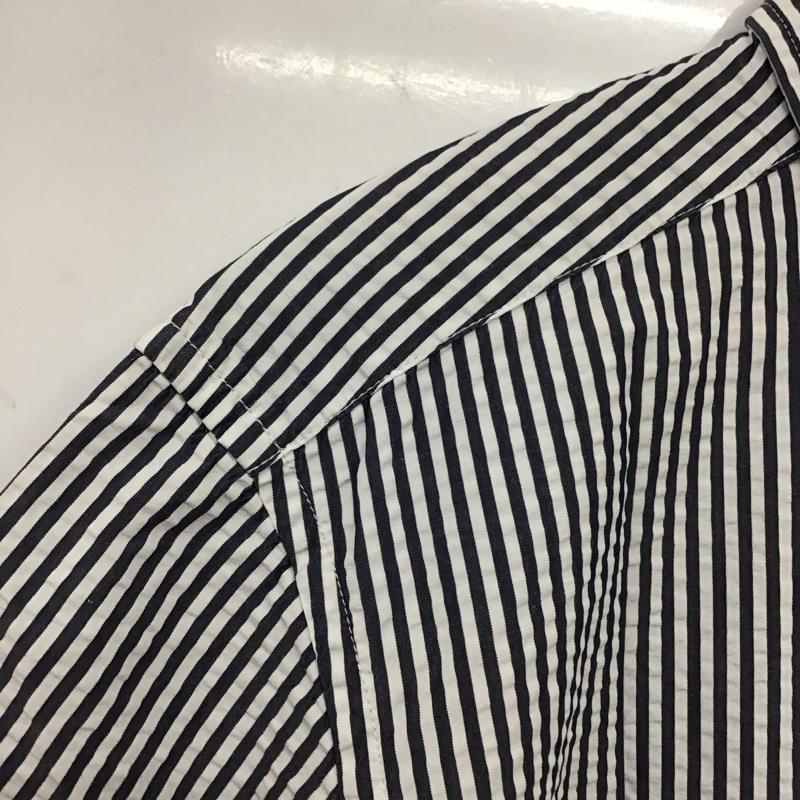 ランズエンド LANDS END シャツ、ブラウス 半袖 半袖シャツ ストライプシャツ ボタンダウンシャツ L ストライプ 白 / ホワイト / X 紺 / ネイビー /  メンズ USED 古着 中古 10135488